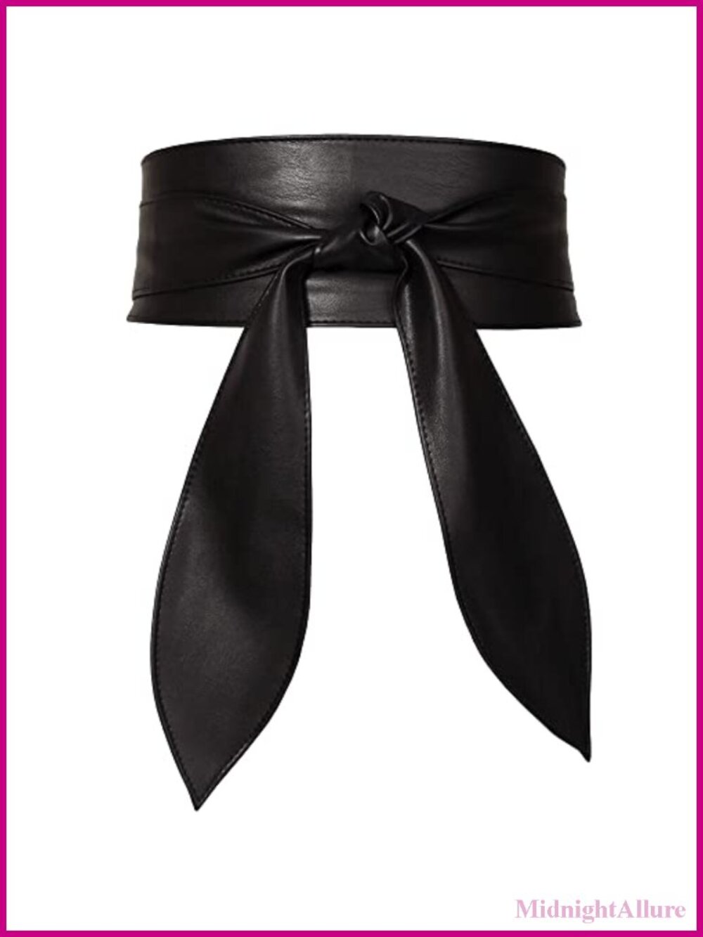 Faux Leather Obi Belt Bow Tie Wrap Wide Waistband Cinch Belt for Dresses